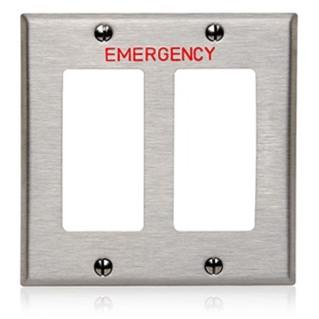 LEVITON WALLPLATES 302SS 2G DEC EMERGENCY 84409-E40